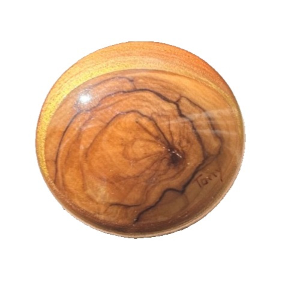 Vintage Signed Tony Olive Wood Brooch Pin Hand Crafted Made Jerusalem 2010 Peace